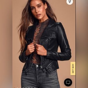 Lulus Up on a Tuesday black vegan leather jacket